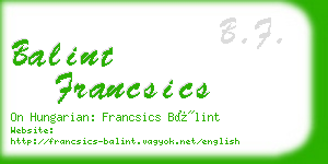 balint francsics business card